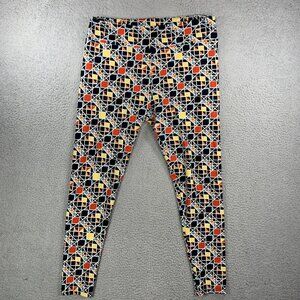 LuLaRoe Multicolor Geometric Print High Rise Leggings Women Tall & Curvy 35x27